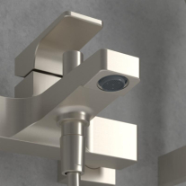 Baterie cadă-duș Villeroy&Boch, Architectura Square, montaj pe perete, brushed nickel
